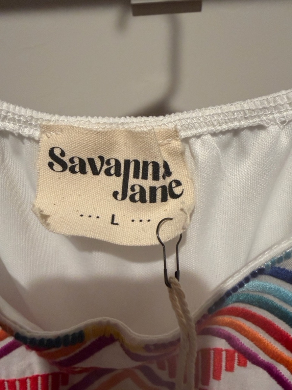 Savanna Jane Multicolor Embroidered Geometric Slip Dress - Picture 2 of 6